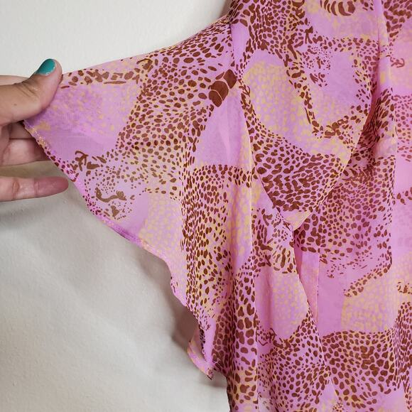 CAbi| Pink Cheetah Print Blouse, Style 5711 - Picture 5 of 11